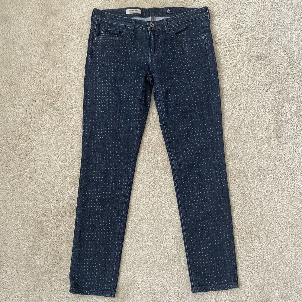 AG Adriano Goldschmied Jeans Womens 27 Stevie Ankle Slim Straight Leg Bleach Dot